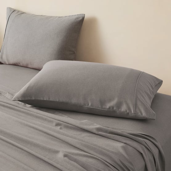 Brushed Cotton Wool Ash Grey Sheet Set