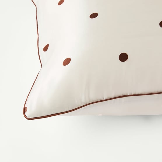 Pure Silk Choc & Coconut Spot Printed Pillowcase