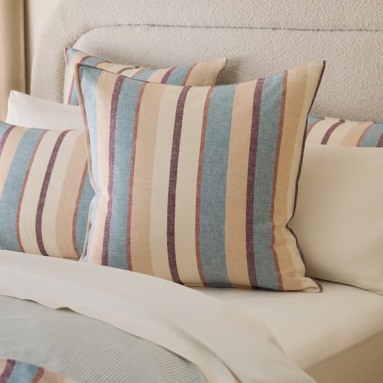 Linen Cotton Nordic Blue Harbour Stripe Pillowcases