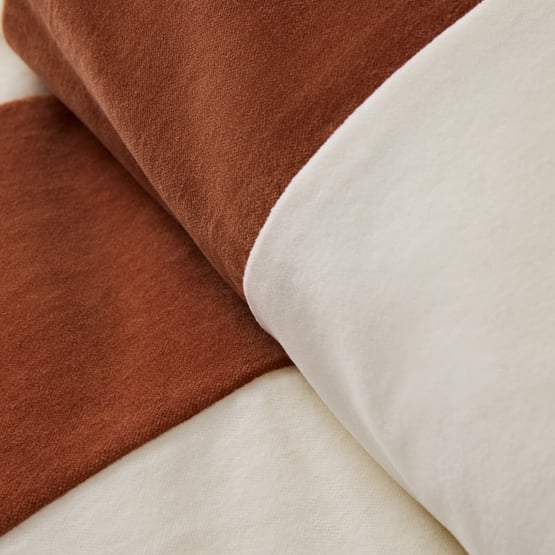 Quincy Velvet Pecan Stripe Pillowcases