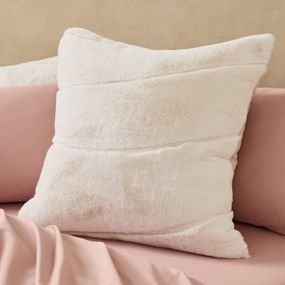 Farrah Off White Faux Fur Pillowcases