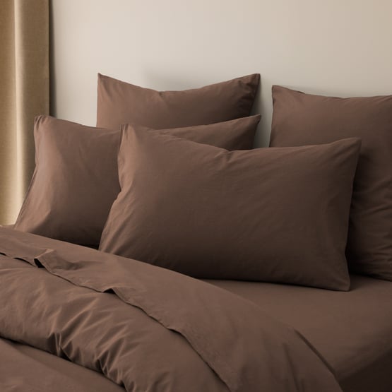 Stonewashed Cotton Chocolate Pillowcases