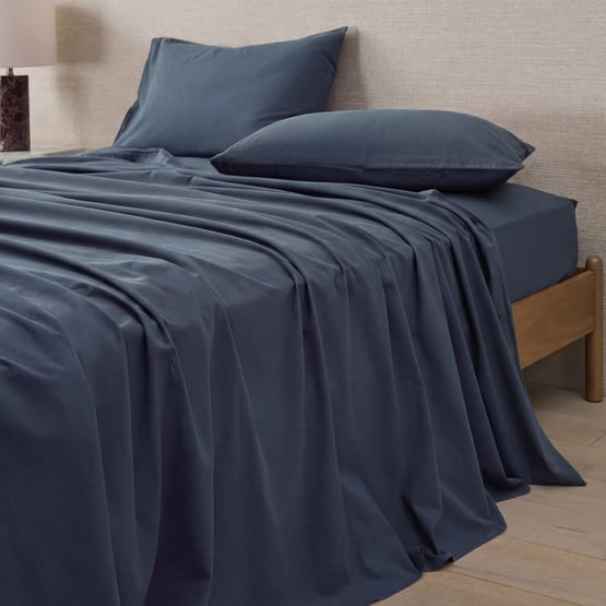 Stonewashed Cotton Midnight Navy Pillowcases