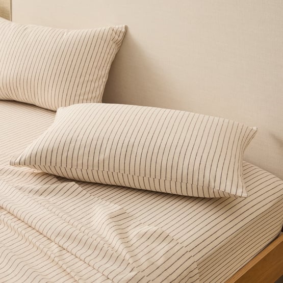 Nutmeg Stripe Linen Cotton Sheet Set
