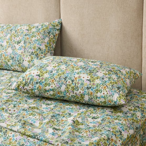 Nurture Fields Green Printed Sheet Set
