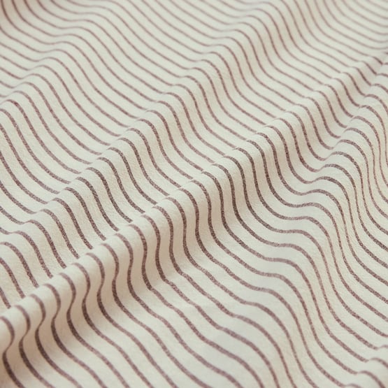 Stonewashed Cotton Coconut & Chocolate Thin Stripe Sheet Separates