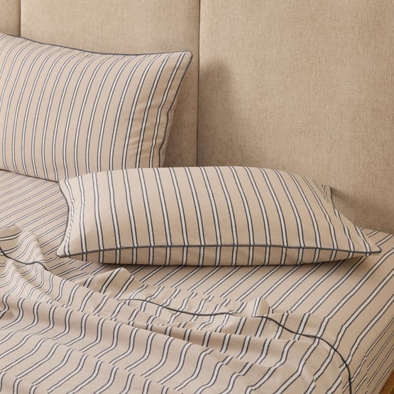 Yarn Dyed Natural Avery Stripe Sheet Set