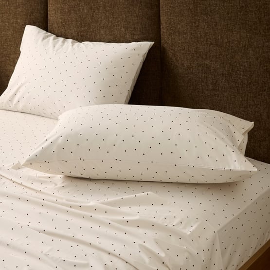 Polka Dots Coconut & Chocolate Printed Sheet Set