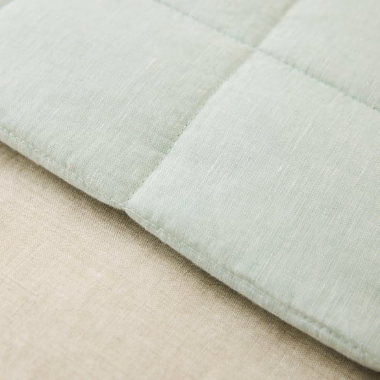 Vintage Washed Linen Mineral Quilted Bedcover