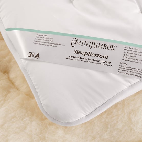 SleepRestore Wool Fleece Mattress Topper 