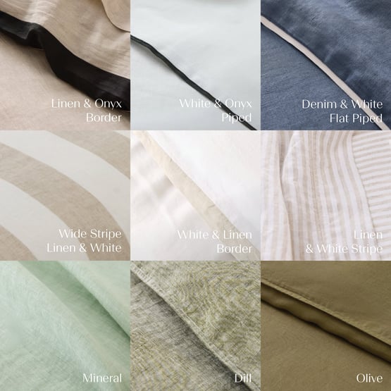 Vintage Washed Linen Linen & Onyx Border Bolster Pillowcase