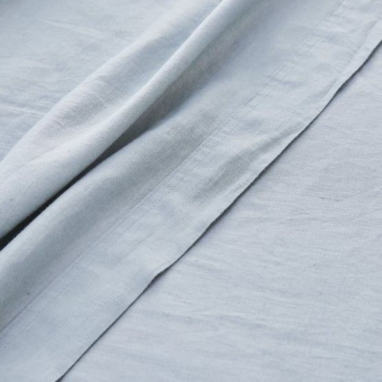 Vintage Washed Linen Dusty Blue Sheet Separates