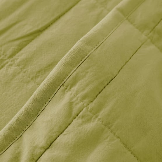 Stonewashed Cotton Bayleaf Quilted Pillowcases