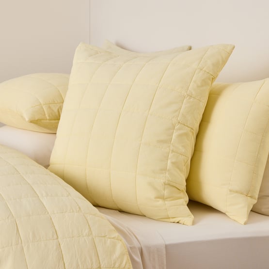Stonewashed Cotton Citrus Quilted Pillowcases 