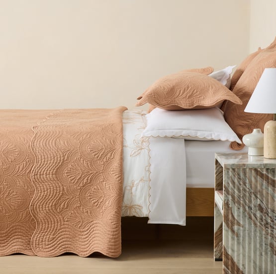 Elisa Terracotta Quilted Coverlet Separates 