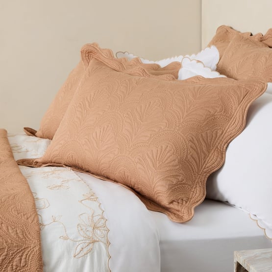 Elisa Terracotta Quilted Coverlet Separates 