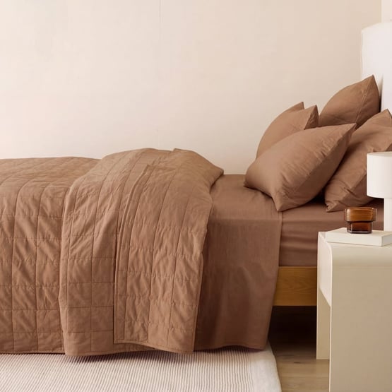 Stonewashed Cotton Fudge Quilted Coverlet Separates
