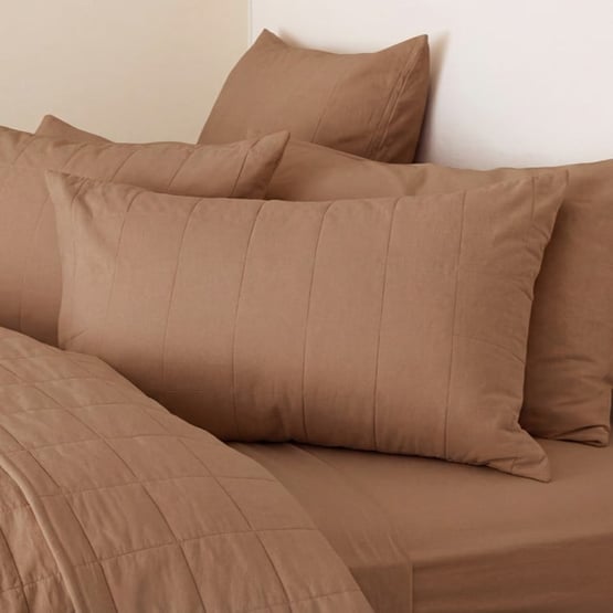 Stonewashed Cotton Fudge Quilted Pillowcases