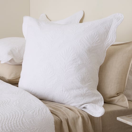 Elisa White Quilted Pillowcase