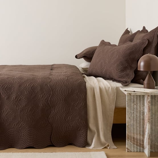 Elisa Chocolate Quilted Coverlet Set + Separates 