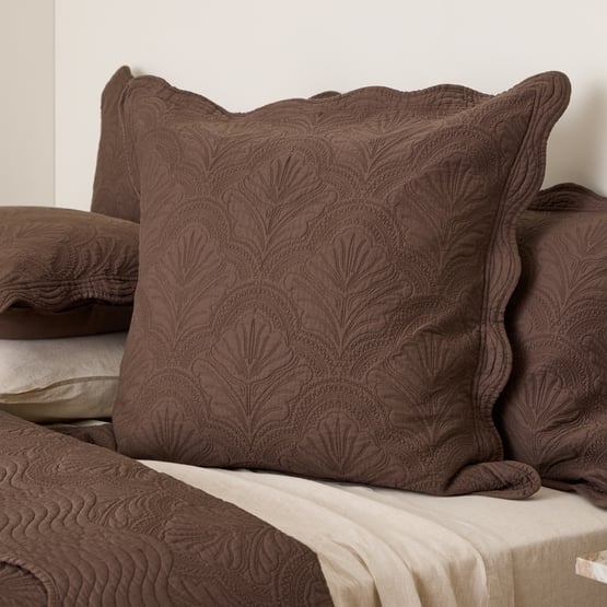 Elisa Chocolate Quilted Pillowcase