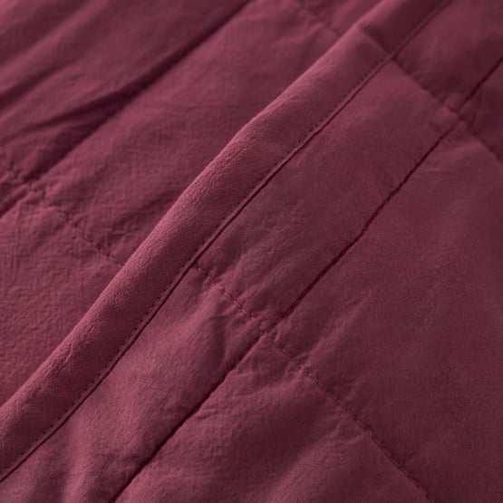 Stonewashed Cotton Burgundy Quilted Coverlet Separates