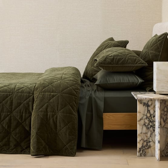 Vance Ivy Cotton Velvet Quilted Coverlet Separates