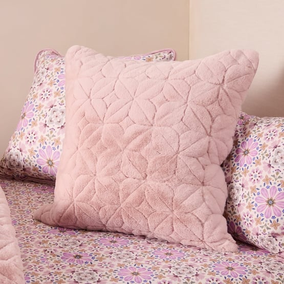 Fleur Harris Botanica Mauve Faux Fur Quilted Pillowcases