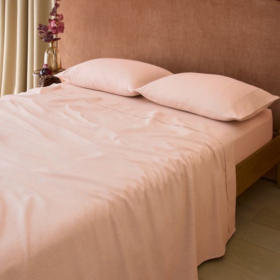 Melange Pink Flannel Sheet Separates