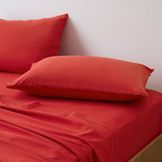 Stonewashed Cotton Salsa Pillowcases