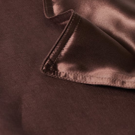 Vintage Washed Linen Silk Chocolate Pillowcases Pair