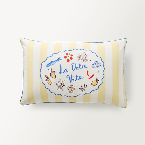 La Dolce Vita Citrus Text Pillowcase
