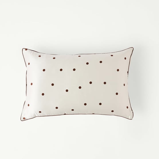Pure Silk Choc & Coconut Spot Printed Pillowcase