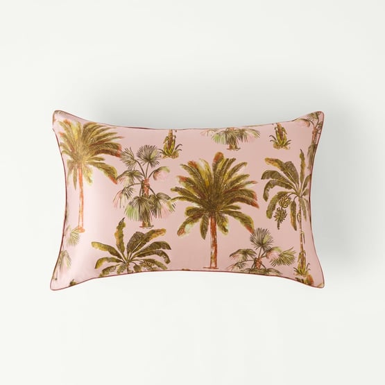 Pure Silk Island Palm Printed Pillowcase