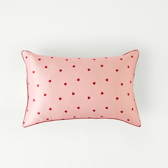 Pure Silk Mothers Day Hearts Printed Pillowcase