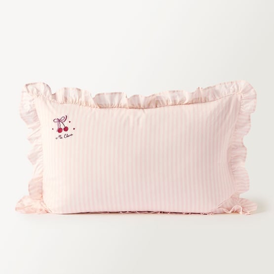 Mothers Day Ma Cherie Pink Ruffle Embroidered Pillowcase