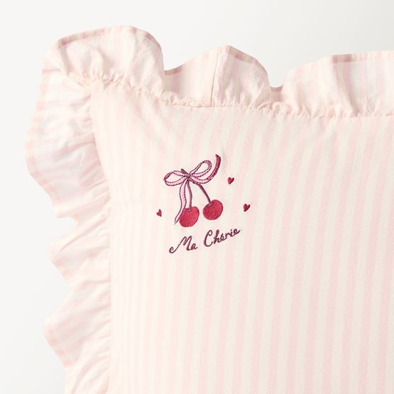 Mothers Day Ma Cherie Pink Ruffle Embroidered Pillowcase