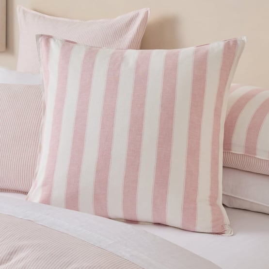 Arden Stripe Pink Linen Cotton Pillowcases