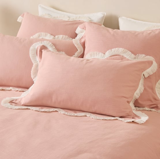 Delilah Dusty Pink Scallop Pillowcase