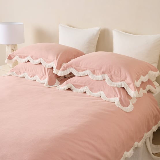 Delilah Dusty Pink Scallop Quilt Cover Set + Separates