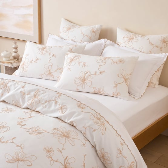 Eleni Embroidered White Pillowcases