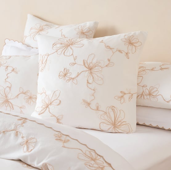 Eleni Embroidered White Pillowcases