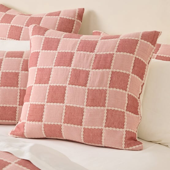 Nellie Dusty Rose Check European Pillowcases