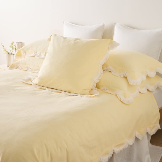 Delilah Lemon Scallop Pillowcases