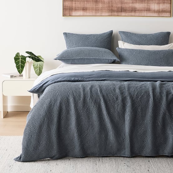 Denver Denim Waffle Quilt Cover Set + Separates