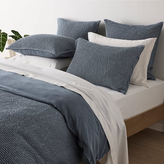 Denver Denim Waffle Quilt Cover Set + Separates