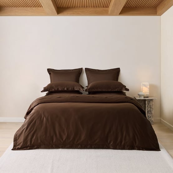 Giselle Egyptian Cotton Cocoa Tailored Quilt Cover Set + Separates