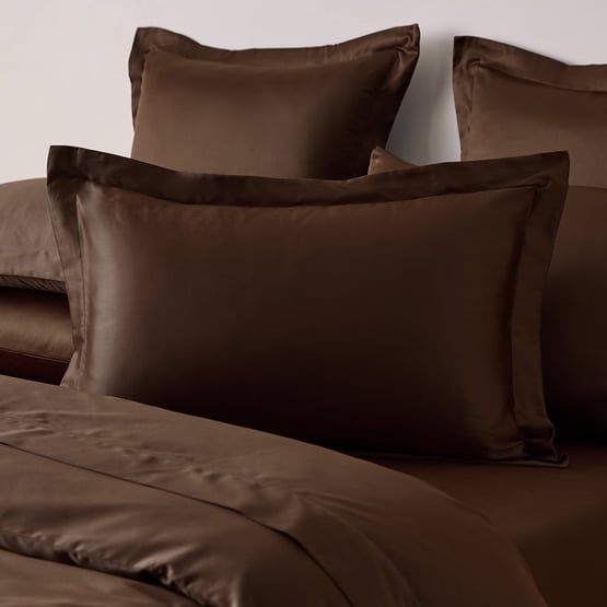 Giselle Egyptian Cotton Cocoa Tailored Quilt Cover Set + Separates