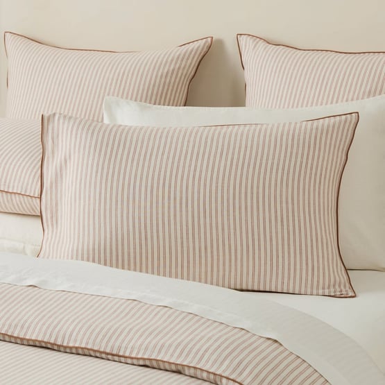 Sasha Stripe Brown Sugar European Pillowcases