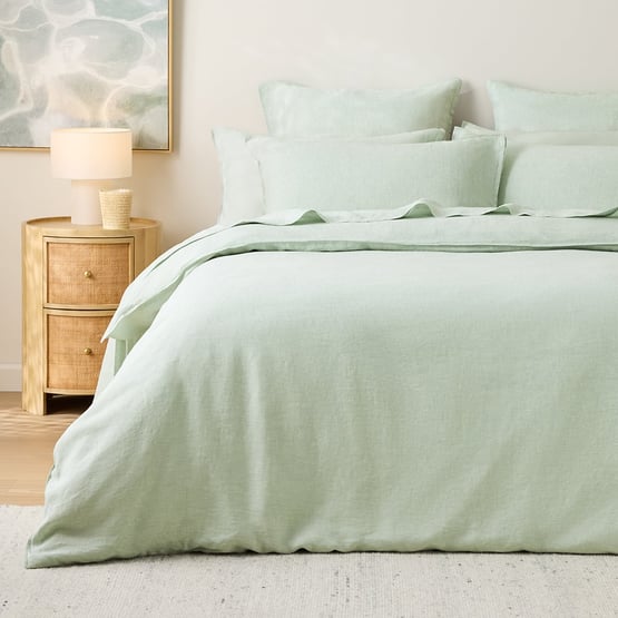 Vintage Washed Linen Mineral Quilt Cover Separates